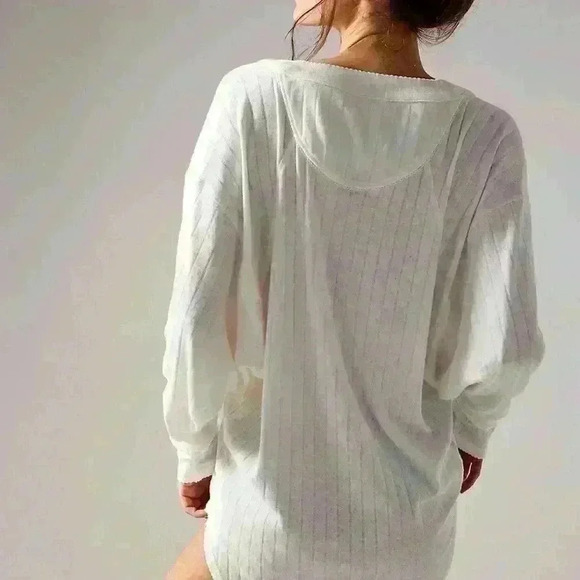 FREE PEOPLE INTIMATELY Pink Coffee Chat Pullover Size S & L - Picture 4 of 10